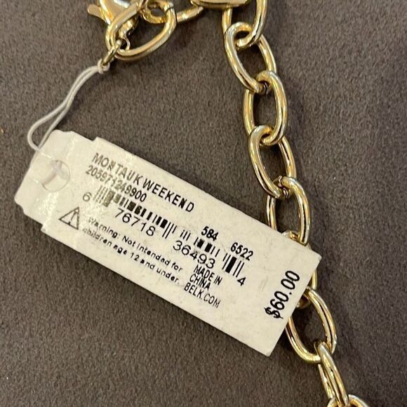 Crown & Ivy Womens Montauk Weekend Sea Charm Bracelet‎ Goldtone NWT - Picture 5 of 6